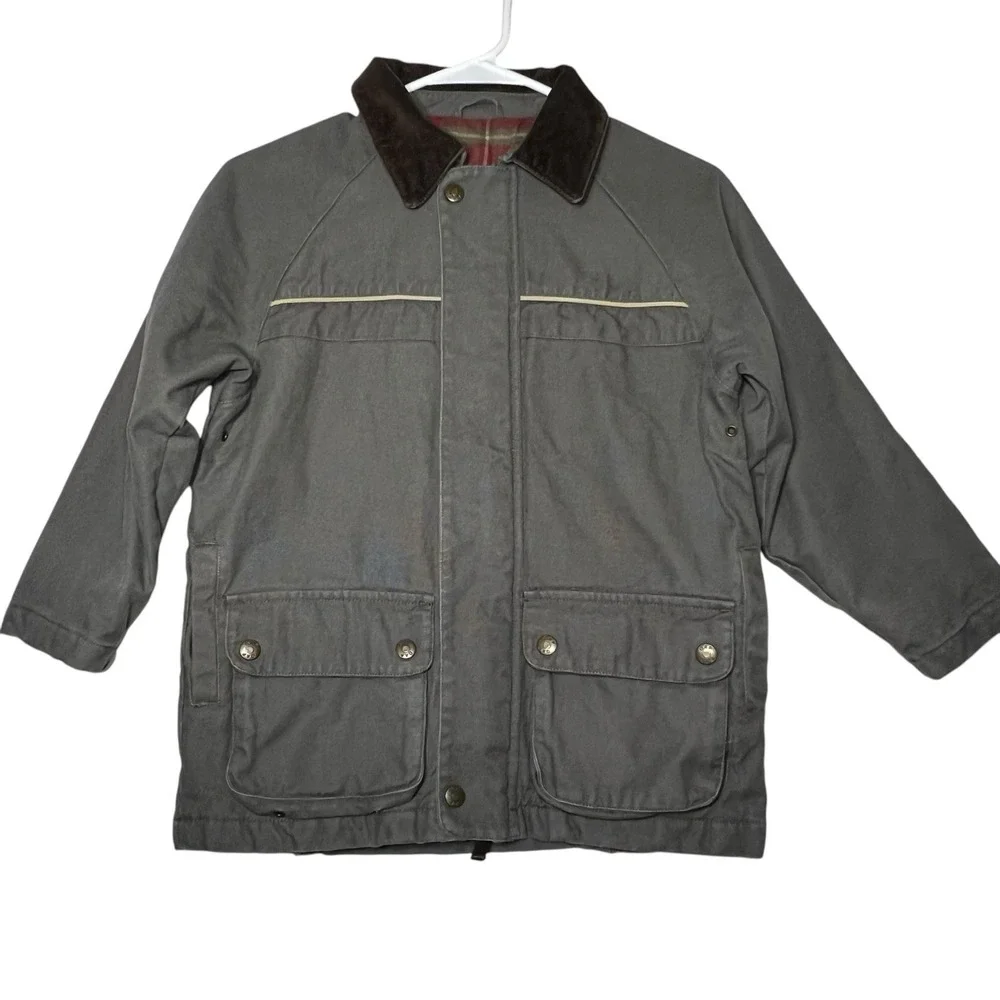 Gap Coat Kids Small Chore Barn Flannel Lined Heavy Corduroy Collar Canvas Jacket